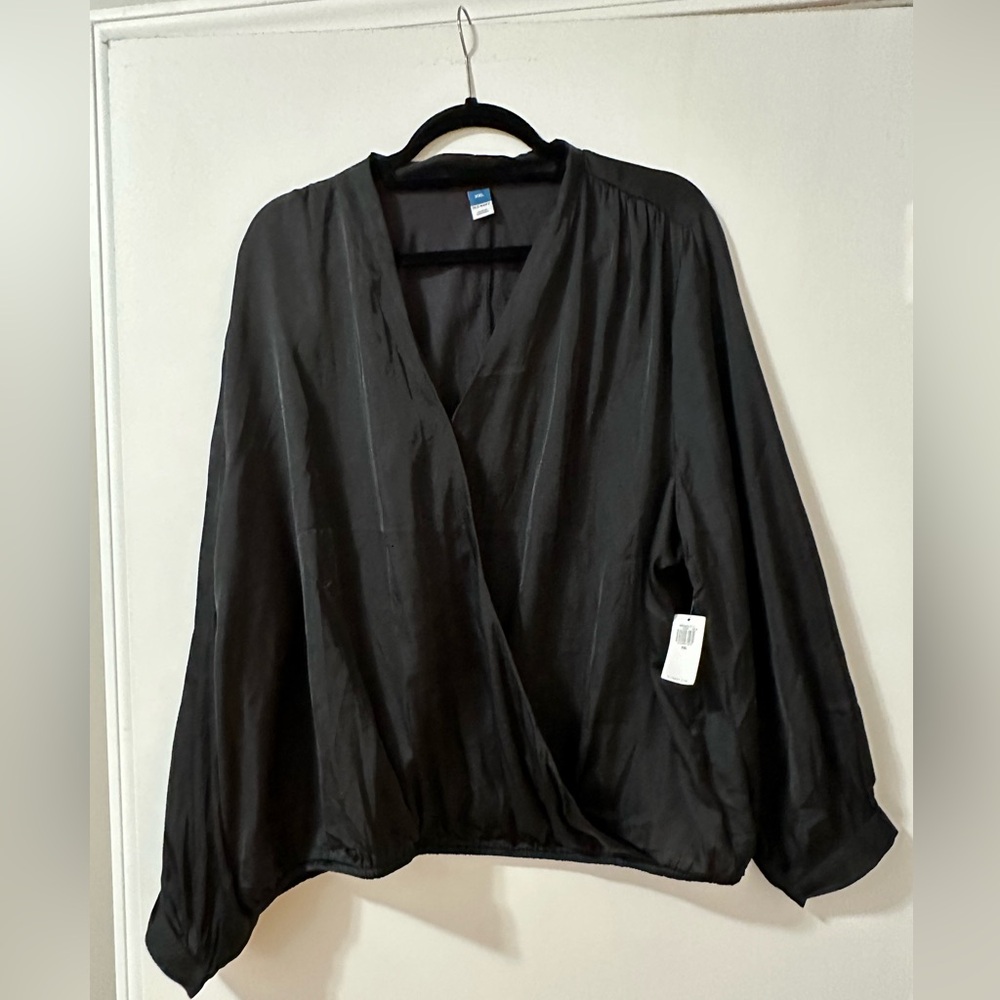 Old Navy Wrap-Front Satin Top